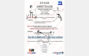 Stage départemental arbitage - Samedi 29 novembre 