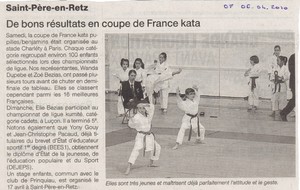 OUEST FRANCE - 06 AVRIL 2010 - CHAMPIONNAT DE FRANCE KATA - PARIS
