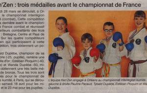 OUEST FRANCE - 03 AVRIL 2015 - INTER REGIONS KUMITE - ORLEANS