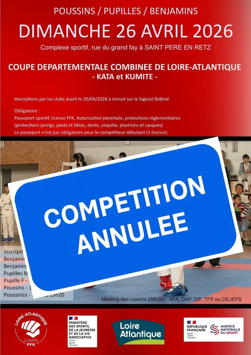 Annulation de la coupe départementale combinée (26/04/2026)