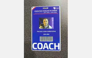 Carte d'accréditation coach catégorie A obtenu pour Ken'Zen