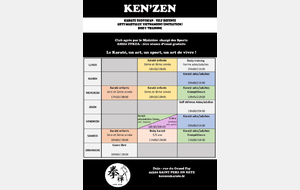 Planning des cours, saison 2021/2022