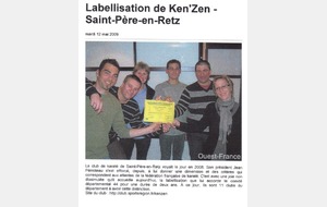 OUEST FRANCE - 12 MAI 2009 - LABELLISATION DEPARTEMENTALE