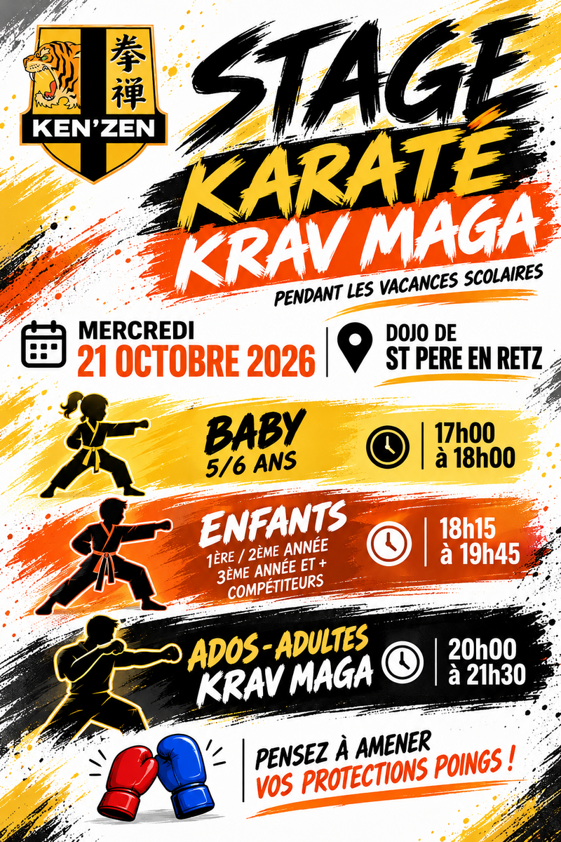 Stage vacances - karaté/krav maga