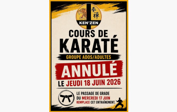 Cours annulé - 18 juin 2026.