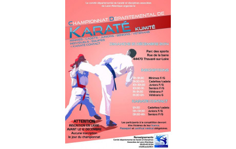 Résultats championnat départemental kumité Minimes à Vétérans
