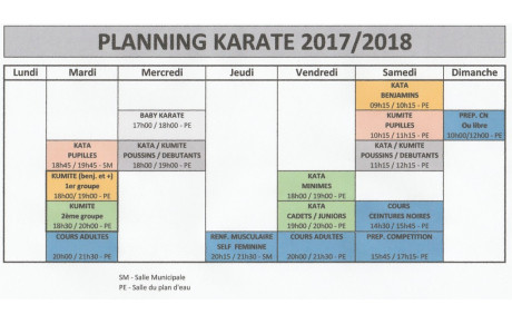 Inscriptions et planning des cours