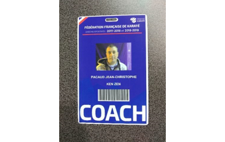 Carte d'accréditation coach catégorie A obtenu pour Ken'Zen