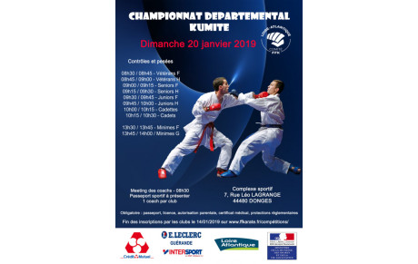 Résultats du championnat départemental kumité