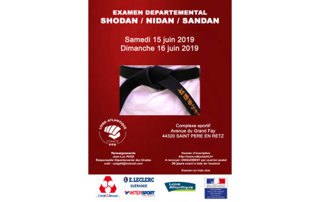 Examen départemental des grades Shodan, Nidan et Sandan