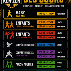 Les horaires de la saison 2026/2027